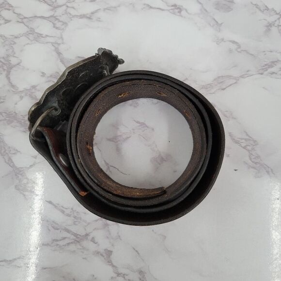 Bergamot Brass Works Vintage 70s Ski 2D Buckle & Leather Belt Men's - Picture 4 of 13